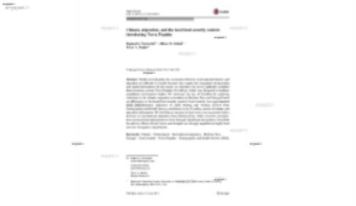 Climate, migration, and the local food security context: introducing Terra Populus